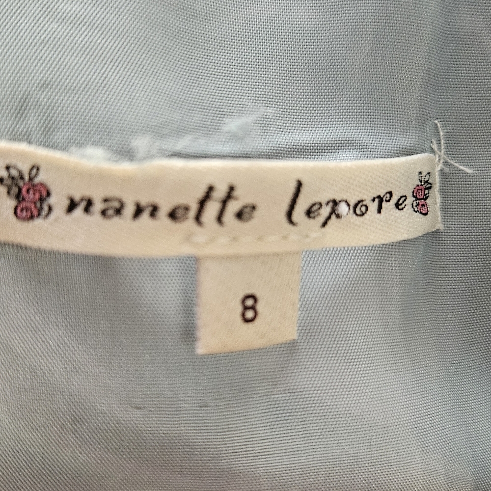 Nanette Lepore green white purple floral silk blouse top Womens 8 - Picture 2 of 7